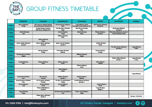 Timetables The Bay HC